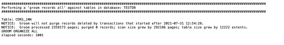 Command output