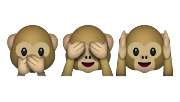 3 Monkeys speak no evil see no evil hear no evil