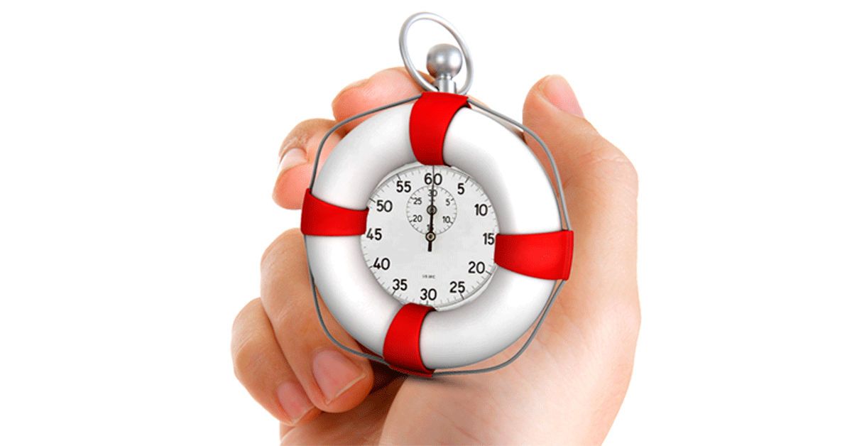 Stopwatch in hand lifebuoy