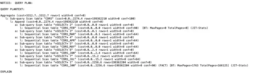 Lots more query output