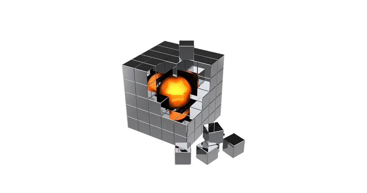Metallic cube hot centre representing Netezza running RHEL6